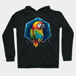 Parrot Rainy Day With Umbrella Hoodie